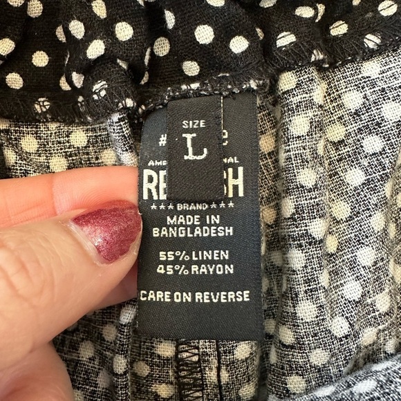 Rewash Linen Polkadot High Waisted Paperbag Shorts - Picture 7 of 8